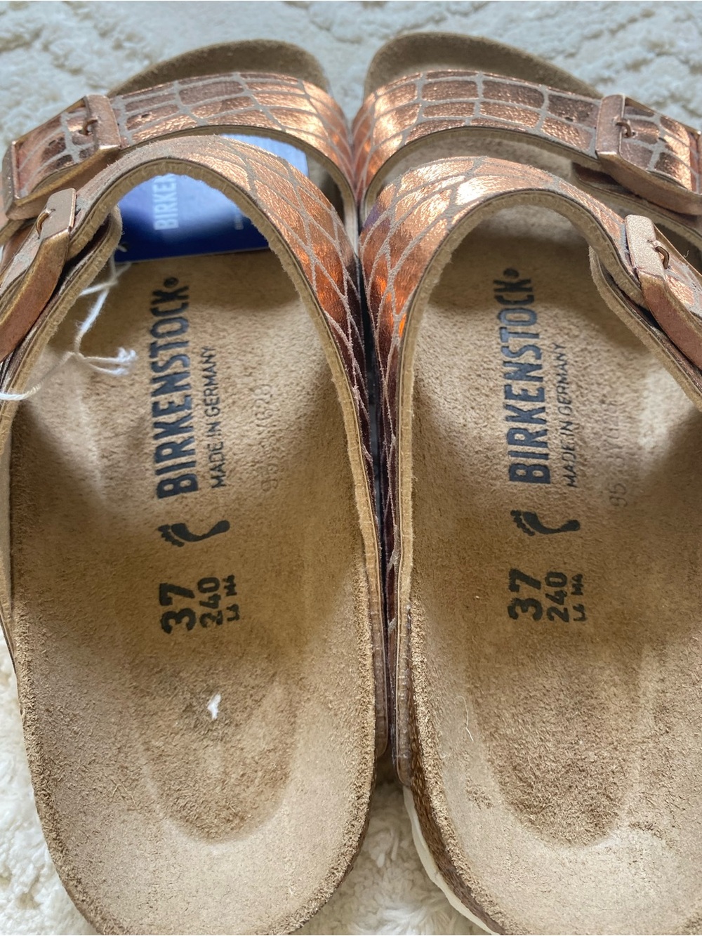 New Birkenstock Arizona Gator Gleam Sandals- Copper - Picture 6 of 8